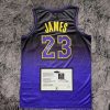Lebron James SIGNED Signature LA Lakers City Purple Shirt/Jersey - COA 24/25