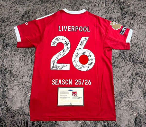 Liverpool FULL 2025 SIGNED Team Squad Signature Jersey/Shirt + COA 25/26