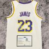 Lebron James SIGNED Signature LA Lakers White Shirt/Jersey - COA 24/25