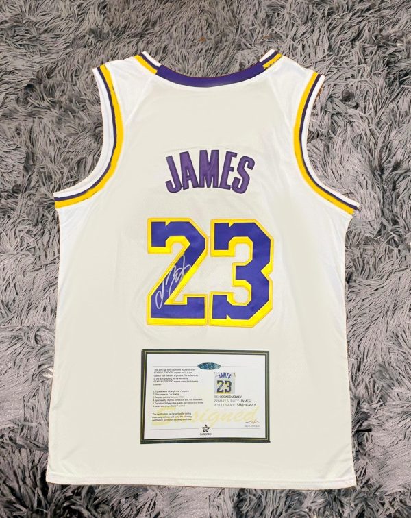 Lebron James SIGNED Signature LA Lakers White Shirt/Jersey - COA 24/25