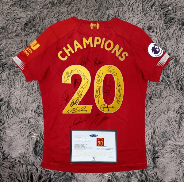 Liverpool FULL 2020 SIGNED Champions Team Squad Signature Jersey/Shirt + COA 2020