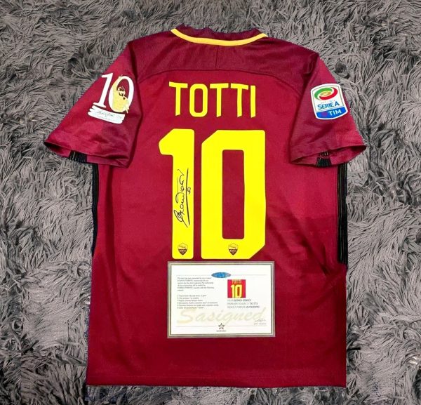 Francesco Totti SIGNED Roma Final Jersey/Shirt - COA - 2017 Retro