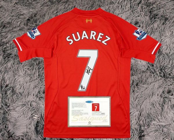 Luis Suarez SIGNED Liverpool Home RECORD 13/14 Jersey/Shirt - COA - 2013