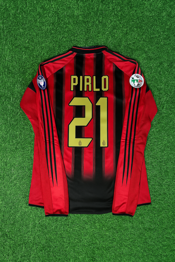 Andrea Pirlo 21 – Milan 2003/2004 Red & Black Home Retro Kit Jersey Trikot Maillot