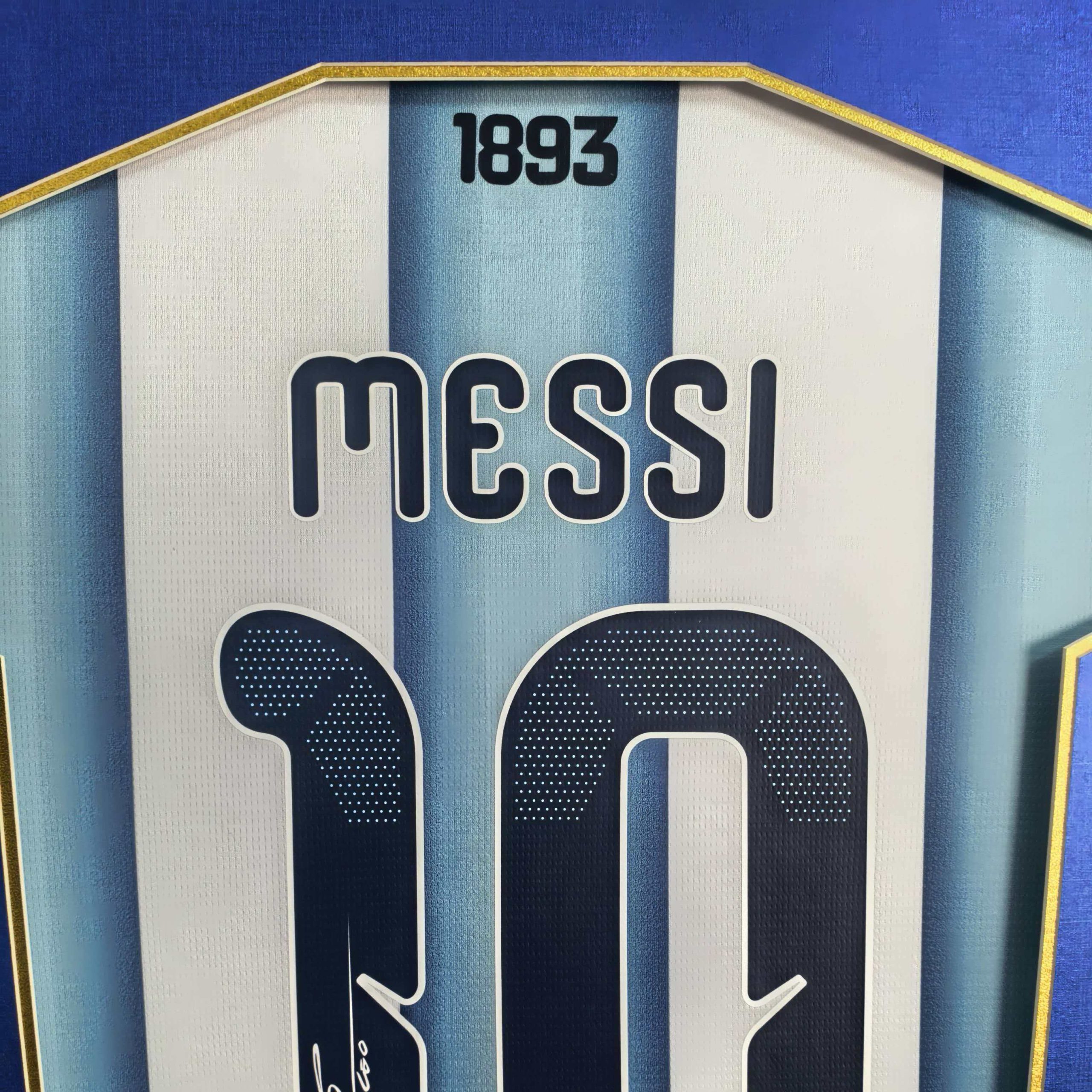 156d4563-755c-4d33-aa3c-4125c5c06ebb Framed Lionel Messi Signed Argentina 2026 Home Shirt